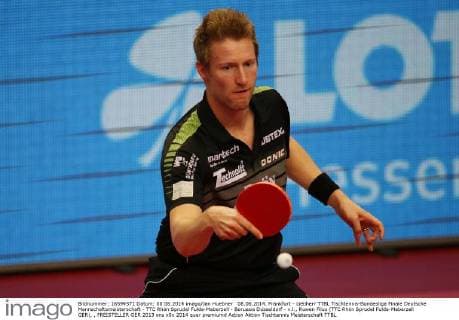 08.06.2014, Frankfurt - Liebherr TTBL Tischtennis-Bundesliga Finale Deutsche Mannschaftsmeisterschaft - TTC Rhön Sprudel Fulda-Maberzell - Borussia Düsseldorf - v.l., Ruwen Filus (TTC Rhön Sprudel Fulda-Maberzell GER), , FREISTELLER