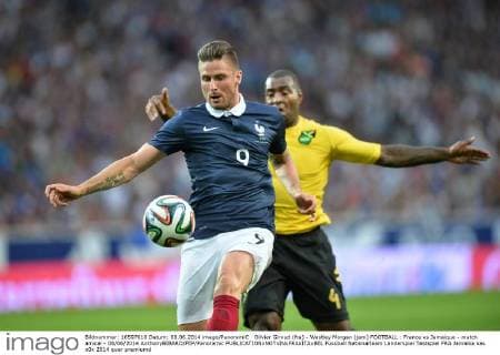 Olivier Giroud (fra) - Westley Morgan (jam) FOOTBALL : France vs Jamaique - match amical - 08 06 2014 AnthonyBIBARD FEP Panoramic 