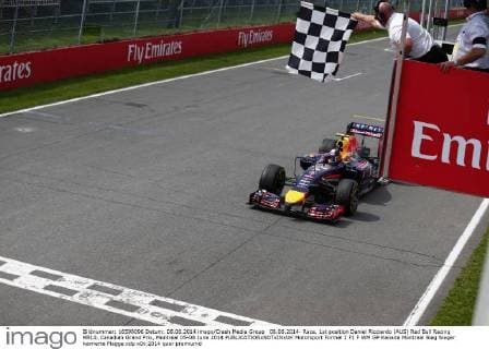 08.06.2014- Race, 1st position Daniel Ricciardo (AUS) Red Bull Racing RB10, Canadian Grand Prix, Montreal 05-08 June 2014 