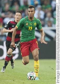 Eric Maxim CHOUPO-MOTING (CMR, mi.) in Aktion, Einzelaktion am Ball. Fussball DFB Nationalmannschaft, Testspiel WM Brasilien, Freundschaftsspiel, Deutschland (GER) - Kamerun (CMR), 2:2, am 01.06.2014 in Mönchengladbach Deutschland, Stadion Borussia-Park. Â