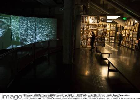 (140611) -- SAO PAULO, June 11, 2014 (Xinhua) -- visit the Soccer Museum at the Pacaembu Stadium in Sao Paulo, Brazil, on June 11, 2014. The 2014 FIFA World Cup will be held in Brazil from June 12 to July 13. (Xinhua Guillermo Arias)(rh) (SP)BRAZIL-SAO PAULO-2014 WORLD CUP-SOCCER MUSEUM 
