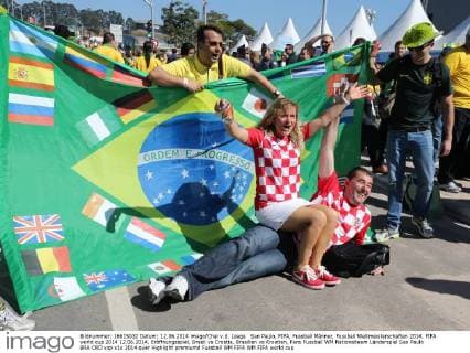 Sao Paulo, FIFA, Fussball Männer, Fussball Weltmeisterschaften 2014, FIFA world cup 2014 12.06.2014, Eröffnungsspiel, Brasil vs Croatia, Brasilien vs Kroatien, Fans
