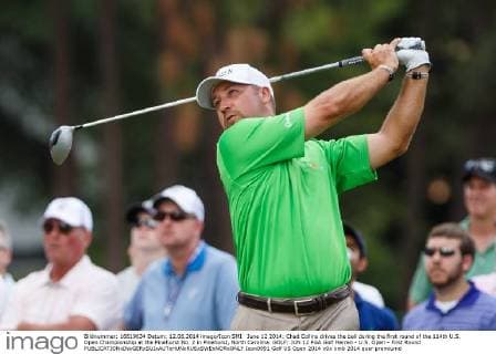 June 12 2014: Chad Collins drives the ball during the first round of the 114th U.S. Open Championship at the Pinehurst No. 2 in Pinehurst, North Carolina. GOLF: JUN 12 PGA Golf Herren - U.S. Open - First Round Icon0991 EDITORIAL USE ONLY