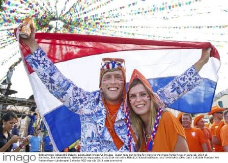 Dutch fans during the fan mars to the Arena Fonte Nova on June 13, 2014 at Salvador, The Netherlands. Netherlands Supporters 2013 2014 xVIxxIVx 2362639