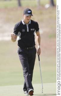 June 13, 2014 - Pinehurst, NC, USA - Martin Kaymer pumps his fist after making a birdie putt on No. 16, Friday, June 13, 2014. Players began play at Pinehurst No. 2 during the second round of the U.S. Open in Pinehurst, N.C. US Open - ZUMAm67