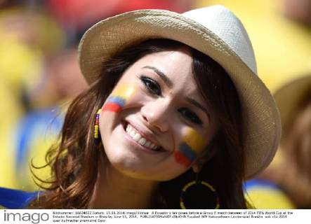A Ecuador s fan poses before a Group E match between of 2014 FIFA World Cup at the Estadio Nacional Stadium in Brasilia, June 15, 2014. 