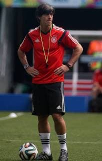 Germany s coach Joachim Löw reacts during a training session at the Arena Fonte Nova Stadium in Salvador,Brazil, June 15, 2014. 