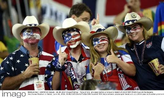 Fans of U.S. are seen before a Group G match of 2014 FIFA World Cup at the Estadio das Dunas Stadium in Natal, June 16, 2014. 
