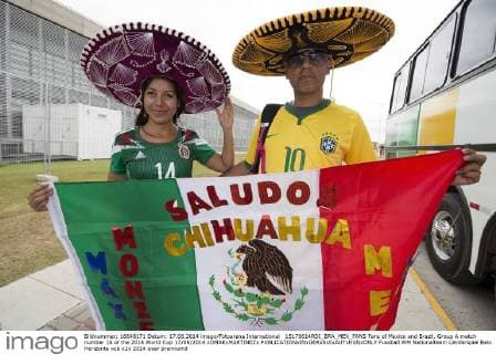 15170614RDI_BRA_MEX_FANS Fans of Mexico and Brazil, Group A match number 16 of the 2014 World Cup 17 06 2014 xOMARxMARTINEZx 