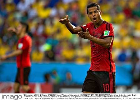 33170614JDI_BRA_MEX_DOSSANTOS Action photo during the match Brazil vs Mexico, For the Group A match number 16 of the World Cup 2014, pictured: Giovani Dos Santos 17 06 2014 Castelao Stadium, Fortaleza, Ceara, Brazil - xROBERTOxMAYAx 
