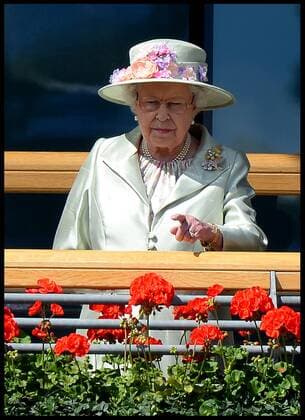 Image ©Licensed to i-Images Picture Agency. 18 06 2014. Ascot, United Kingdom. HM The Queen with Prince Andrew and Prince Edward watch the race horse s in the parade ring for 3rd race The Prince of wales Stakes on Day 2 of Royal Ascot at Ascot Racecourse. Picture by Andrew Parsons i-Images AndrewxParsonsx xi-Images  IIM-2483-0037
