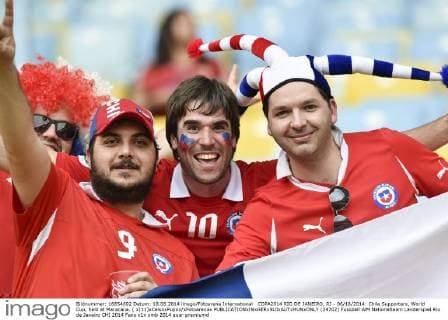 COPA2014 RIO DE JANEIRO, RJ - 06 18 2014: Chile Supporters, World Cup, held at Maracana. ( x(11)xCelsoxPupox xFotoarenax  (24702)