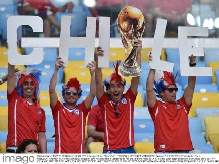 FUSSBALL WM 2014 VORRUNDE Gruppe B 18.06.2014 Chilenische Fans