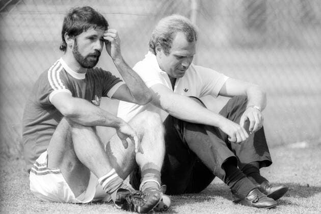 Gerd Müller (Deutschland, li.) und Manager Uli Hoeneß (FC Bayern München)