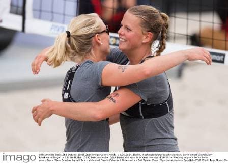 19.06.2014, Berlin, Washingtonplatz Beachvolleyball, Berlin smart Grand Slam Jubel Karla Borger und Britta Büthe (GER)