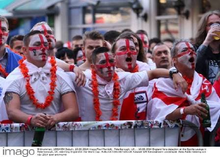 Peterborough, UK . . 19.06.2014 England fans dejection at the Sports Lounge in Peterborough, UK, watching England in the World Cup. 