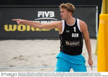 20.06.2014, Berlin, Washingtonplatz Beachvolleyball, Berlin smart Grand Slam Jubel Alexander Walkenhorst (GER)