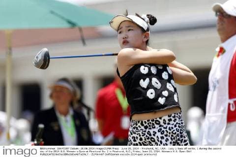 June 20, 2014 - Pinehurst, NC, USA - Lucy Li tees off on No. 1 during the second day of the 2014 U.S. Women s Open at Pinehurst No. 2 in Pinehurst, N.C., Friday, June 20, 2014. Womens U.S. Open Golf - ZUMAm67