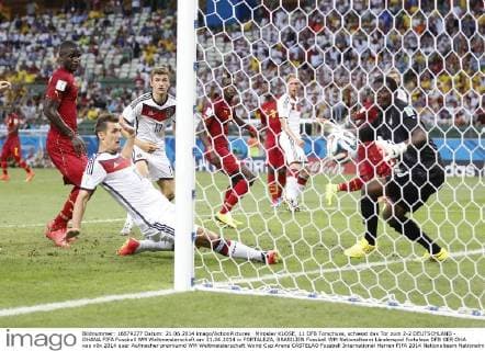 Miroslav KLOSE, 11 DFB Torschuss, schiesst das Tor zum 2-2 DEUTSCHLAND - GHANA FIFA Fussball WM Weltmeisterschaft am 21.06.2014 in FORTALEZA, BRASILIEN