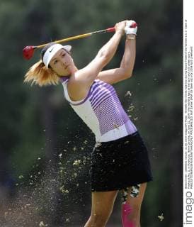 Michelle Wie drives hole two during Round Three of the Women s U.S. Open at Pinehurst No. 2, in Pinehurst, North Carolina, on June 21, 2014. Wie held the lead at the turn with a 5-under score.  PIN2014062101