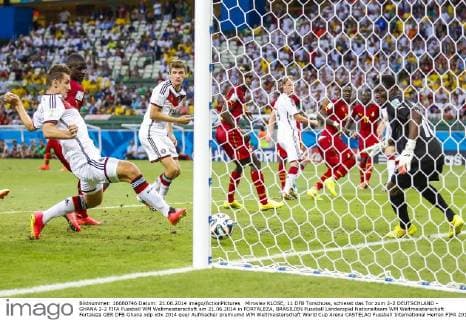 Miroslav KLOSE, 11 DFB Torschuss, schiesst das Tor zum 2-2 DEUTSCHLAND - GHANA 2-2 FIFA Fussball WM Weltmeisterschaft am 21.06.2014 in FORTALEZA, BRASILIEN