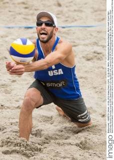 22.06.2014, Berlin, Washingtonplatz Beachvolleyball, Berlin smart Grand Slam, Halbfinale Abwehr Nicholas Lycena (USA)