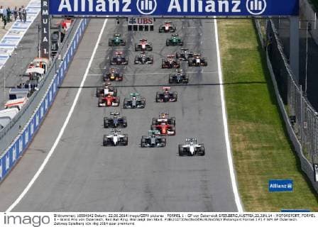 FORMEL 1 - GP von Österreich SPIELBERG,AUSTRIA,22.JUN.14 - MOTORSPORT, FORMEL 1 - Grand Prix von Österreich, Red Bull Ring. Bild zeigt den Start. 