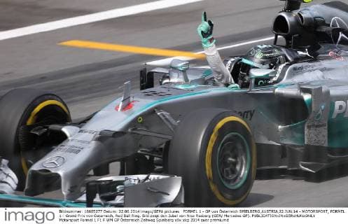FORMEL 1 - GP von Österreich SPIELBERG,AUSTRIA,22.JUN.14 - MOTORSPORT, FORMEL 1 - Grand Prix von Österreich, Red Bull Ring. Bild zeigt den Jubel von Nico Rosberg (GER Mercedes GP). 