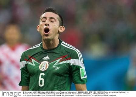 36230614DDI_CRO_MEX_HERRERA Action photo during the Croatia vs Mexico, Group A match Reported, World Cup 2014 Match, pictured: Hector Herrera 23 06 2014 xOSVALDOxAGUILARx 