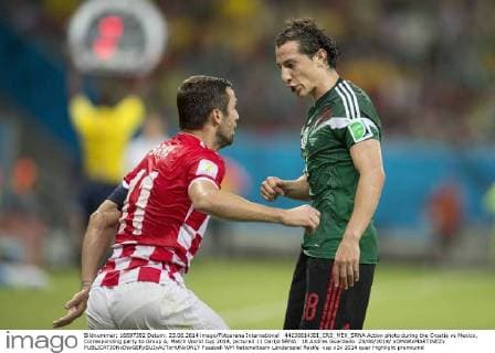 44230614JDI_CRO_MEX_SRNA Action photo during the Croatia vs Mexico, Corresponding party to Group A, Match World Cup 2014, pictured 11 Darijo SRNA 18 Andres Guardado 23 06 2014 xOMARxMARTINEZx 