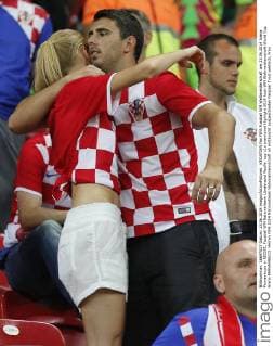 KROATIEN Fan FIFA Fussball WM Weltmeisterschaft am 23.06.2014 Arena Pernambuco in RECIFE,