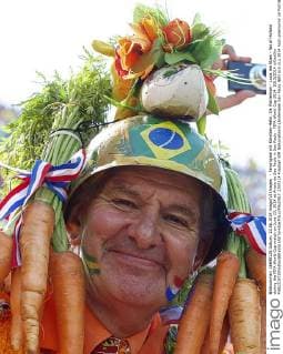 - Fanoriginal mit Karotten-Helm: De Wortelman - Louis ten Elzen - fan of Holland during the FIFA World Cup match on June 23, 2014 at Arena de Sao Paulo in Sao Paulo - FIFA World Cup 2014 2013 2014 xVIxxIVx 2397114