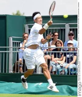Kei Nishikori on Court 12. 