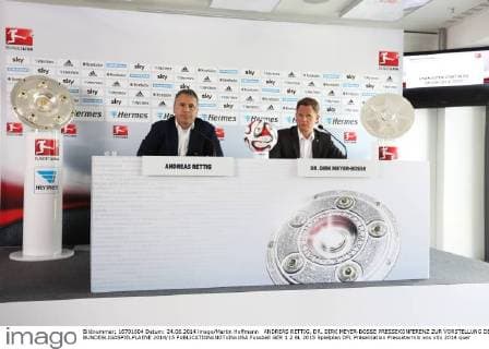ANDREAS RETTIG, DR. DIRK MEYER-BOSSE PRESSEKONFERENZ ZUR VORSTELLUNG DER BUNDESLIGASPIELPLAENE 2014 15 