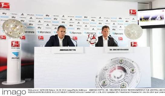 ANDREAS RETTIG, DR. DIRK MEYER-BOSSE PRESSEKONFERENZ ZUR VORSTELLUNG DER BUNDESLIGASPIELPLAENE 2014 15 