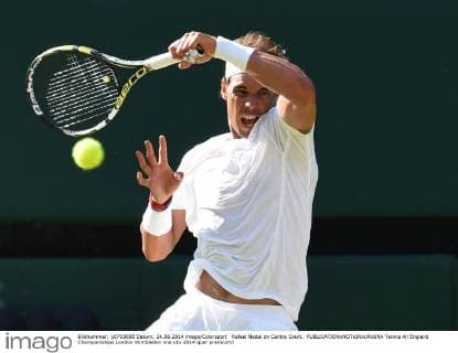 Rafael Nadal on Centre Court. 