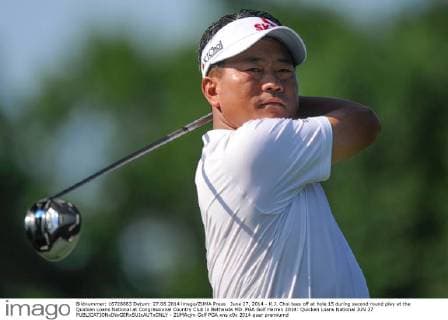 June 27, 2014 - K.J. Choi tees off at hole 15 during second round play at the Quicken Loans National at Congressional Country Club in Bethesda MD. PGA Golf Herren 2014: Quicken Loans National JUN 27 - ZUMAcjm