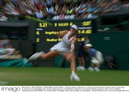 Angelique Kerber of Germany in action during her Women s Singles second round match on day four of the Wimbledon Lawn Tennis Championships at the All England Lawn Tennis Club at Wimbledon on June 24, 2014, London, England. xKirstenxHolstx xHOCHxZWEIx