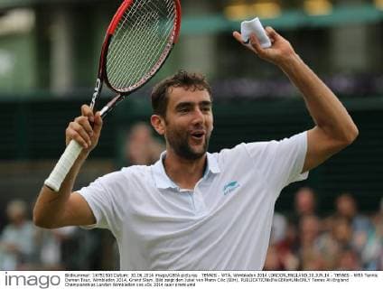 TENNIS - WTA, Wimbledon 2014 LONDON,ENGLAND,30.JUN.14 - TENNIS - WTA Tennis Damen Tour, Wimbledon 2014, Grand Slam. Bild zeigt den Jubel von Marin Cilic (BIH). 