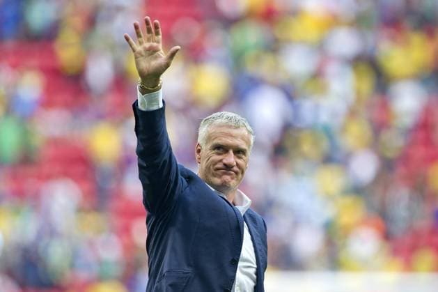 Didier DESCHAMPS, Trainer (FRA), Schlussjubel, Jubel, jubelnd, jubelt, Jubilation, Celebration, Freude, Begeisterung, Frankreich FRA - Nigeria NGA 2:0, Achtelfinale, am 30.06.2014 in Brasilia, Fussball Weltmeistschaft 2014 in Brasilien vom 12.06. - 13.07.2014.