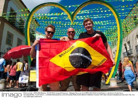 Belgien Fans vor dem FIFA WM 2014 Achtelfinale in der Arena Fonte Nova. SALVADOR BA, 01 07 2014. ( x(4589)xAlessandraxLorix xFotoarex 