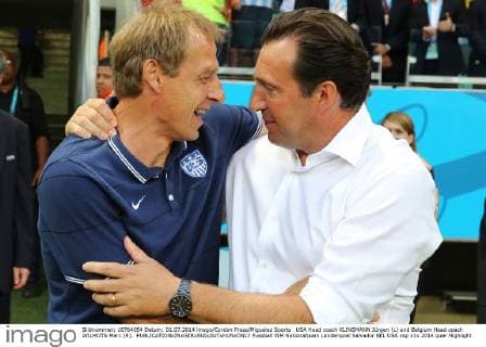 USA Head coach KLINSMANN Jürgen (L) and Belgium Head coach WILMOTS Marc (R). 