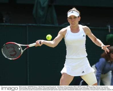 Wimbledon Championships 2014, AELTC,London, ITF Grand Slam Tennis Tournament, Simona Halep (ROU),Aktion,Einzelbild, Halbkoerper,Querformat,
