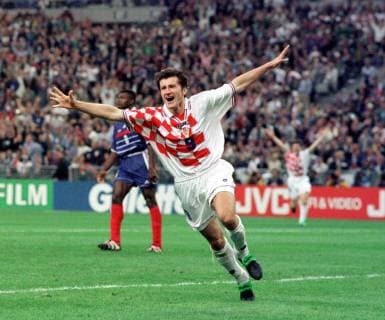 Davor Suker SCORES FOR CROATIA. FRANCE V CROATIA, 08 07 1998. WORLD CUP 1998 SEMI-FINAL. FRANCE, SAINT DENIS. 