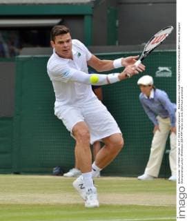 Milos Raonic on Court 1 