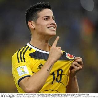 10 James Rodriguez Torjubel, Jubel nach dem Tor zum 1-0 Jubel, Freude, Emotionen, Feiern, Lachen, jubelt, freuen COLUMBIEN - URUGUAY 2-0 PUBLICATION ONLY IN GERMANY FIFA Fussball WM Weltmeisterschaft am 28.06.2014 Maracana Stadion Rio de Janeiro, BRASILIEN