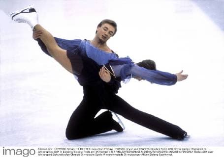 TORVILL Jeyne und DEAN Christopher Team GBR Olympiasieger Olympischen Winterspiele 1984 in Sarajevo Eistanz Finale am 14.Februar 1984 