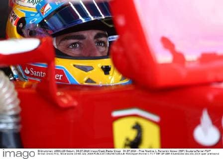 04.07.2014 - Free Practice 1, Fernando Alonso (ESP) Scuderia Ferrari F14T British Grand Prix, Silverstone 03-06 July 2014 
