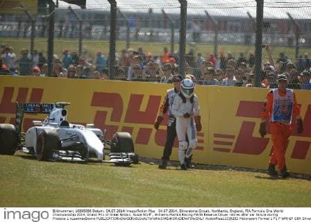 04.07.2014. Silverstone Circuit, Northants, England. FIA Formula One World Championship 2014, Grand Prix of Great Britain, Susie Wolff , Williams Martini Racing FW36 Reserve Driver retires after car failure during Practice 1 xLeannexBoonx  ActionPlus11539252