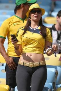 Curious brazilian fan , football World Cup 2014, at Maracana Stadium, in Rio de Janeiro, World Cup 2014. Viertelfinale, WM 2014, 04.07.2014 EP_CEZ
